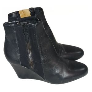 Via Spiga Leather Wedge Boots